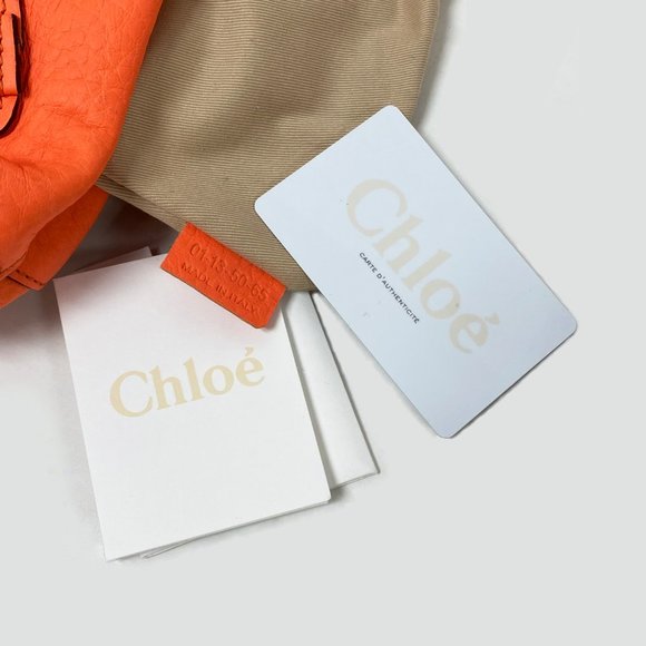 Chloe Paraty Orange Fizz Leather Satchel Bag - Picture 4 of 9